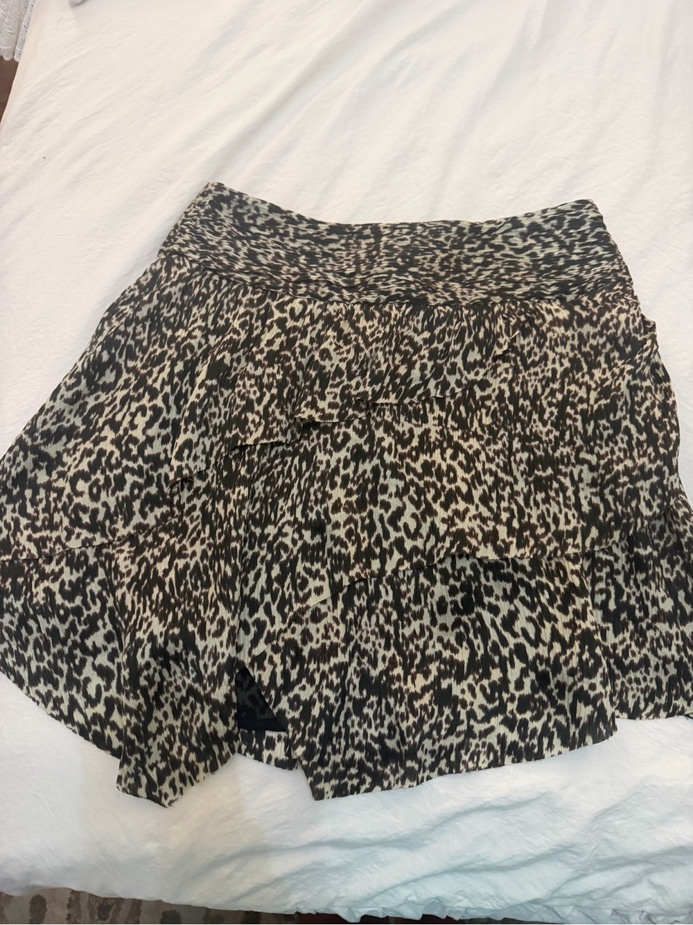 Iro 100% Silk Skirt Womens Size 38 Asymmetrical Sheer Leopard Print Animal - Picture 3 of 6